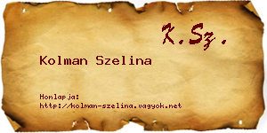 Kolman Szelina névjegykártya